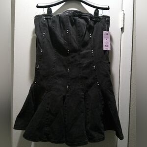 Wild Fable Black Mini Dress with Stud Accents